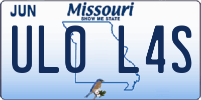 MO license plate UL0L4S
