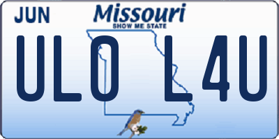 MO license plate UL0L4U