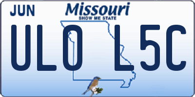 MO license plate UL0L5C