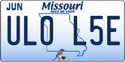 MO license plate UL0L5E