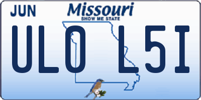 MO license plate UL0L5I