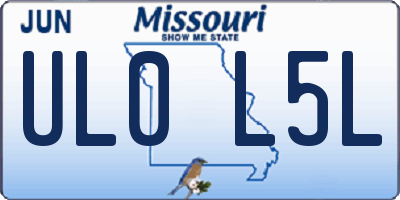 MO license plate UL0L5L