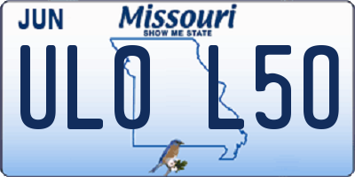 MO license plate UL0L5O