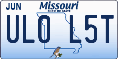 MO license plate UL0L5T