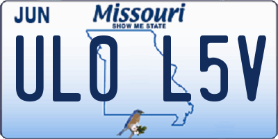 MO license plate UL0L5V