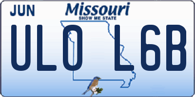MO license plate UL0L6B