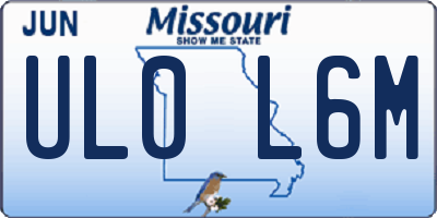MO license plate UL0L6M