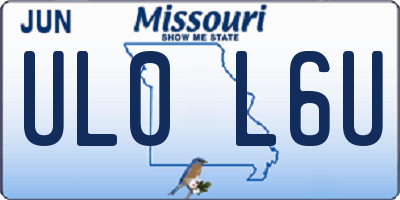 MO license plate UL0L6U
