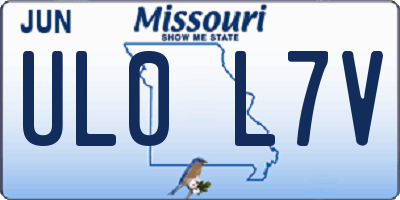 MO license plate UL0L7V
