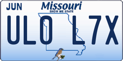 MO license plate UL0L7X