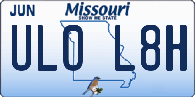MO license plate UL0L8H