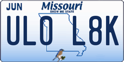MO license plate UL0L8K