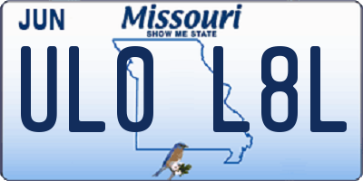 MO license plate UL0L8L