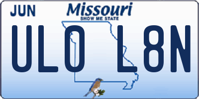 MO license plate UL0L8N