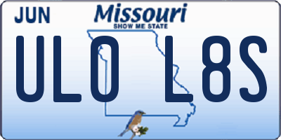 MO license plate UL0L8S