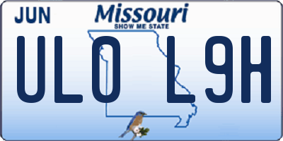 MO license plate UL0L9H