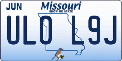 MO license plate UL0L9J