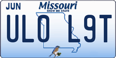 MO license plate UL0L9T