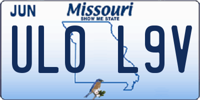 MO license plate UL0L9V