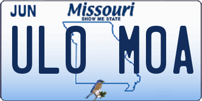 MO license plate UL0M0A
