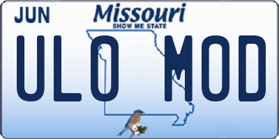 MO license plate UL0M0D