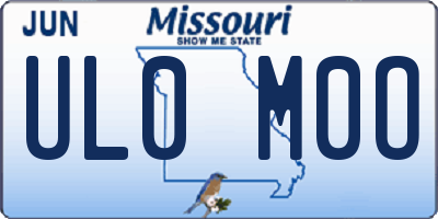 MO license plate UL0M0O