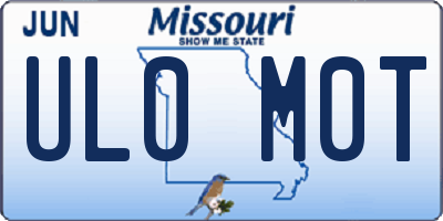 MO license plate UL0M0T