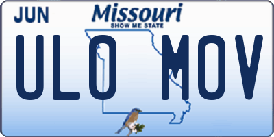 MO license plate UL0M0V