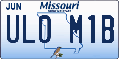 MO license plate UL0M1B