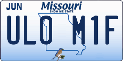 MO license plate UL0M1F