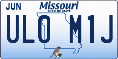 MO license plate UL0M1J