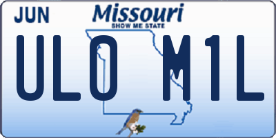 MO license plate UL0M1L