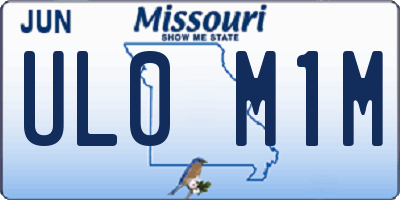 MO license plate UL0M1M