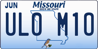 MO license plate UL0M1O
