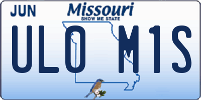 MO license plate UL0M1S