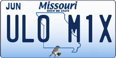 MO license plate UL0M1X