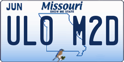 MO license plate UL0M2D