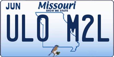 MO license plate UL0M2L