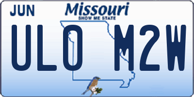 MO license plate UL0M2W