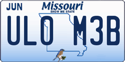 MO license plate UL0M3B