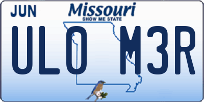 MO license plate UL0M3R