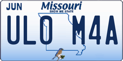 MO license plate UL0M4A