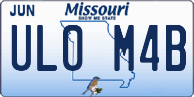 MO license plate UL0M4B