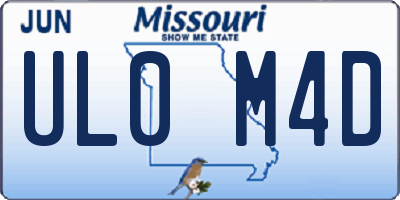 MO license plate UL0M4D