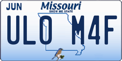 MO license plate UL0M4F