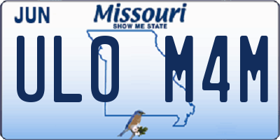 MO license plate UL0M4M