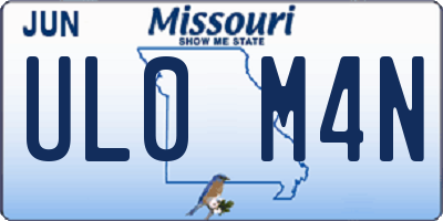 MO license plate UL0M4N