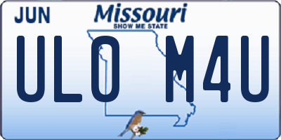 MO license plate UL0M4U