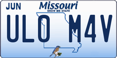 MO license plate UL0M4V