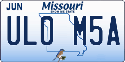 MO license plate UL0M5A